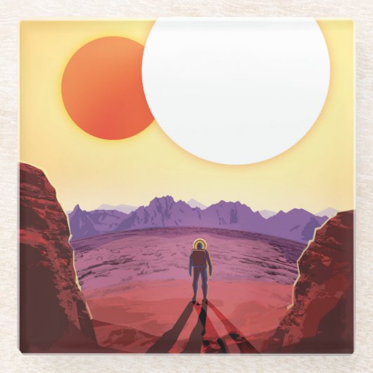 ケプラー宇宙旅行先プラネットアドベンチャー ガラスコースター (正面)