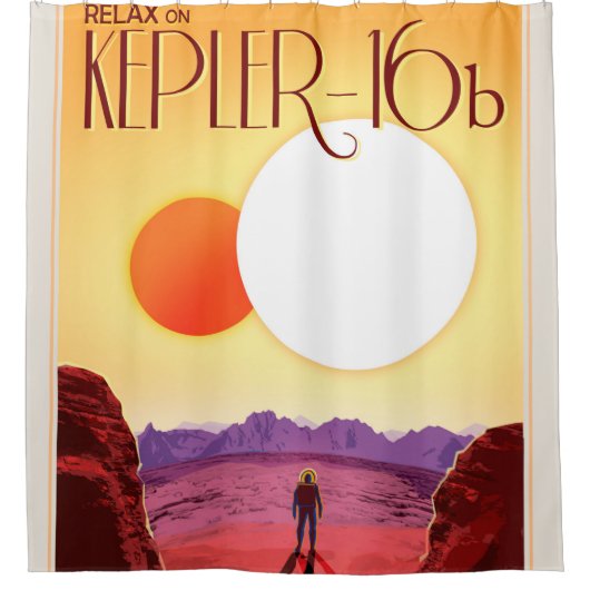 ケプラー宇宙旅行先プラネットアドベンチャー シャワーカーテン (正面)
