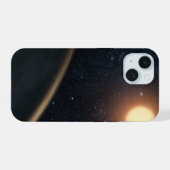 ケプラー16bを描いたアーティストの概念図 iPhone 15ケース (裏面横)