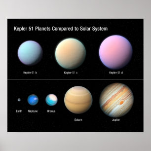 ケプラー51を周回する3つの巨大な惑星 ポスター