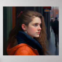 ケベコワケベックウィメンズポートレート油彩画 ポスター