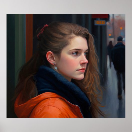 ケベコワケベックウィメンズポートレート油彩画 ポスター (正面)