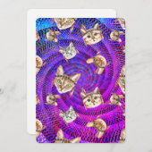 ケベコワ誕生日ヒッピー猫ヘサイケデリックッド シーズンカード (正面/裏面)