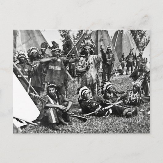 ケベックのイロコイスキャンプシーン ポストカード (正面)