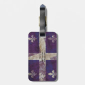 ケベックのグランジな旗-荷物のラベル ラゲッジタグ (裏面縦)