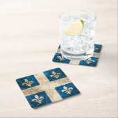 ケベックのヴィンテージの老化させ、傷付けられた旗 スクエアペーパーコースター (インサイチュ)