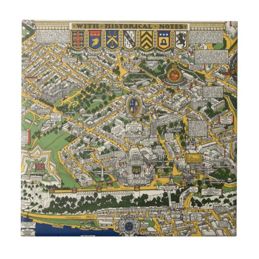 ケベックの地図の都市 タイル (正面)