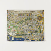 ケベックの地図の都市 タペストリー (正面(横))