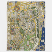 ケベックの地図の都市 フリースブランケット (正面)