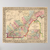 ケベックの地図バイミッチェル ポスター (正面)