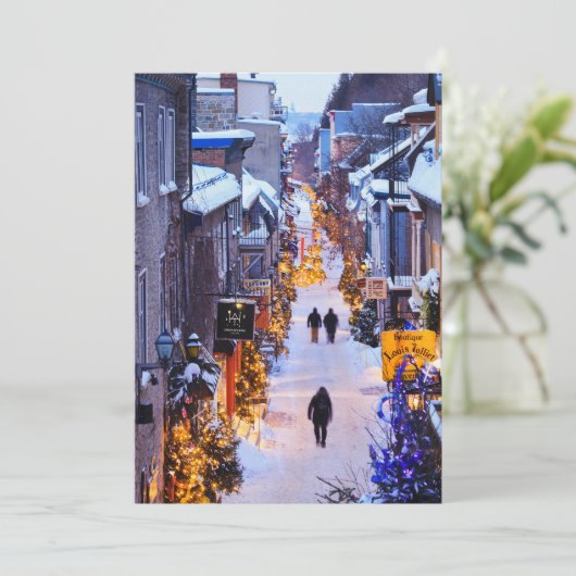 ケベックの旧市街ペティシャンプレインのクリスマス シーズンカード (スタンド正面)