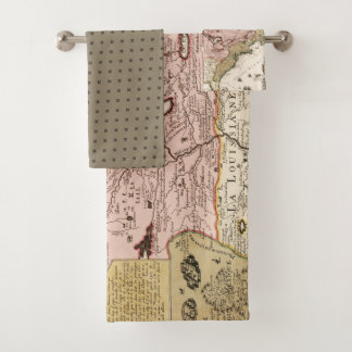 ケベックまたはニュースフランスの中世フランスのな地図アメリカ バスタオルセット
