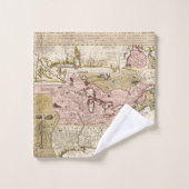 ケベックまたはニュースフランスの中世フランスのな地図アメリカ バスタオルセット (ウォッシュタオル)