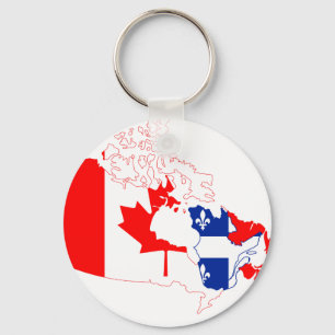 ケベックカナダの地図の旗Keychain キーホルダー
