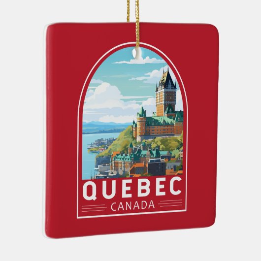 ケベックカナダトラベルアートヴィンテージ セラミックオーナメント (右)