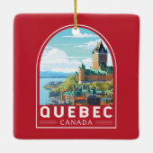 ケベックカナダトラベルアートヴィンテージ セラミックオーナメント (裏面)