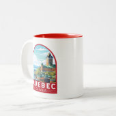 ケベックカナダトラベルアートヴィンテージ ツートーンマグカップ (正面左)