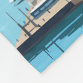 ケベックカナダトラベルアートヴィンテージ フリースブランケット (角)