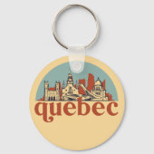 ケベックカナダレトロシティスカイラインシティスケープアート キーホルダー (正面)