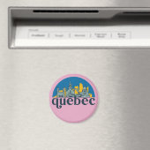 ケベックカナダヴィンテージシティスカイラインシティスケープアート マグネット (インサイチュ (食洗機))