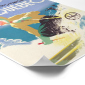 ケベックカナダヴィンテージスキー旅行ポスター ポスター (角)