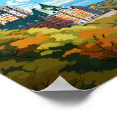 ケベックカナダヴィンテージ旅行イラストレーション ポスター (角)