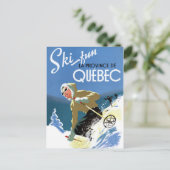 ケベックカナダヴィンテージ旅行ポスター復元 ポストカード (スタンド正面)