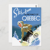 ケベックカナダヴィンテージ旅行ポスター復元 ポストカード (正面/裏面)