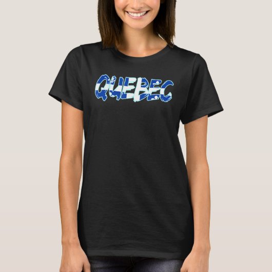 ケベックカナダ国旗ケベック州北アメリカ Tシャツ (正面)