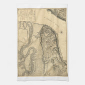 ケベックカナダ(1776年)の地域の地図 キッチンタオル (縦)