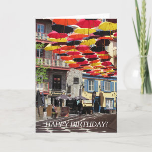 ケベックカラフルシティメッセー楽しむジ カード