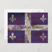 ケベックグランジ州旗とモットーはがき ポストカード (正面/裏面)