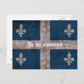 ケベックグランジ州 – モットー付き国旗 – クラシックの外観 ポストカード (正面/裏面)