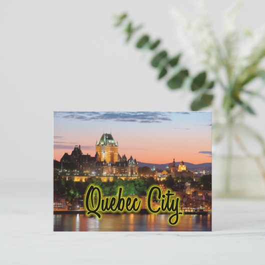 ケベックシティの夜 ポストカード (スタンド正面)