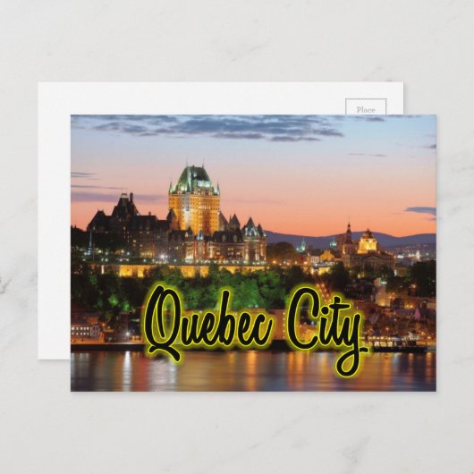 ケベックシティの夜 ポストカード (正面/裏面)