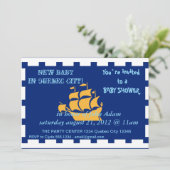 ケベックシティの旗を飾ったベイビーシャワーの招待状 招待状 (スタンド正面)