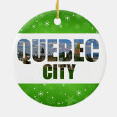 ケベックシティカナダ旅行写真クリスマス セラミックオーナメント (裏面)