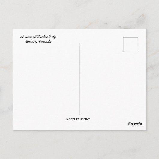 ケベックシティケベックカナダの眺め ポストカード (裏面)