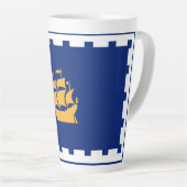 ケベックシティ国旗ラテマグカップ カフェラテマグ (右アングル)