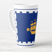 ケベックシティ国旗ラテマグカップ カフェラテマグ (左アングル)
