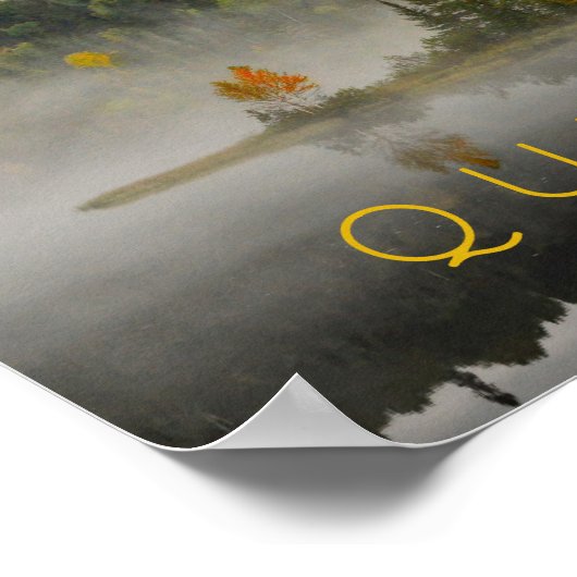 ケベックランドスケープ秋レイクウィズフォグファインアート写真 ポスター (角)