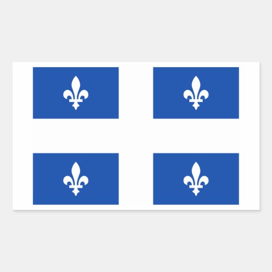 ケベック国旗のグラフィック 長方形シール (正面)