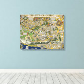 ケベック州の地図 キャンバスプリント (インサイチュ (ウッドフロア))