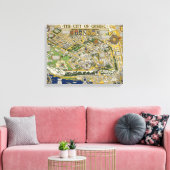 ケベック州の地図 キャンバスプリント (インサイチュ (リビング))