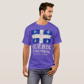 ケベック州の旗ヴィンテージ風 Tシャツ (正面フル)