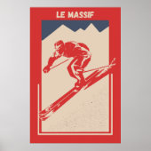 ケベック州のLe Massif de Charlevoix – スキー ポスター (正面)