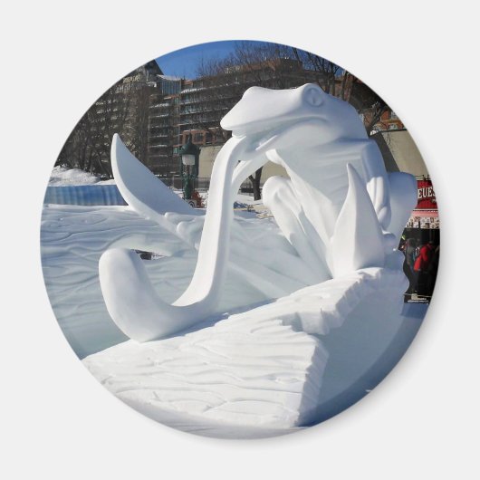 ケベック州カエル雪像（カナダ） マグネット (正面)