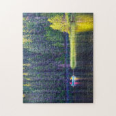 ケベック州カナダでカヌー。 ジグソーパズル (縦)