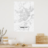 ケベック州ケベック州(黒の上に白) ポスター (キッチン)