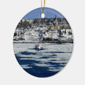 ケベック州セントローレンス川のフェリー セラミックオーナメント (左)